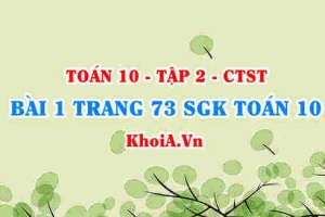 Bài 1 trang 73 SGK Toán 10 tập 2 Chân trời sáng tạo